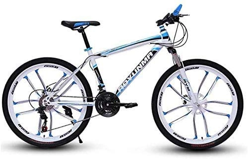 Mountain Bike : GQQ Mountain Bike, Twin Disc Brake Bikes, Beach Snowmobile Bike Variable Speed Bicycle Upgrade High-Carbon Steel Frame, D3, 27, D3, 27