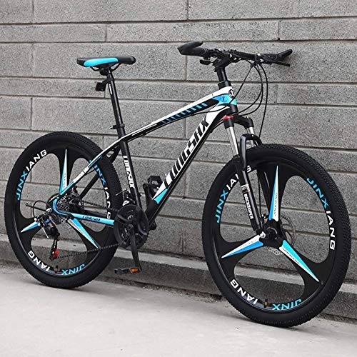 Mountain Bike : GQQ Mountain Bike, Unisex Mountain Bike 24 inch Wheels Disc Brake Carbon Steel Fram Shock Absorber Bicycle Student Variable Speed Road Bike, 27 Speed