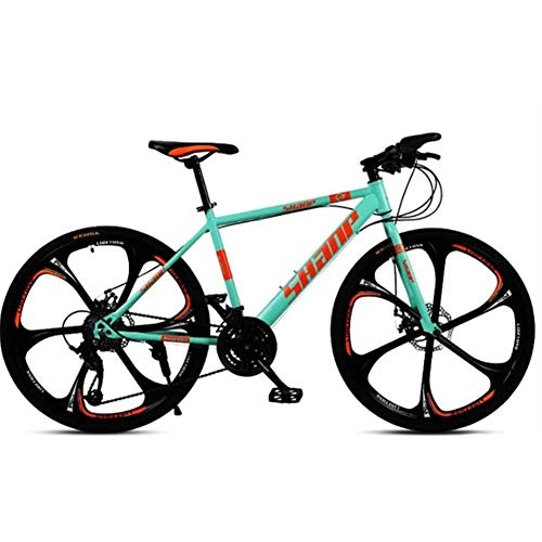 Mountain Bike : GQQ Mountain Bike, Unisex Outroad Mountain Bikes All-Terrain Dual Disc Brake Mountain Bike 24 inch Spoke Wheels Bike, 27 Speed