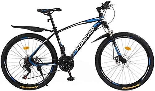 Mountain Bike : GQQ Variable Speed Bicycle, 24 Inches Adult Mountain Bike, Dual Disc Brakes Variable Speed City Road Bike, Trail Highcarbon Steel Snow Bikes, B, 27 Speed, a