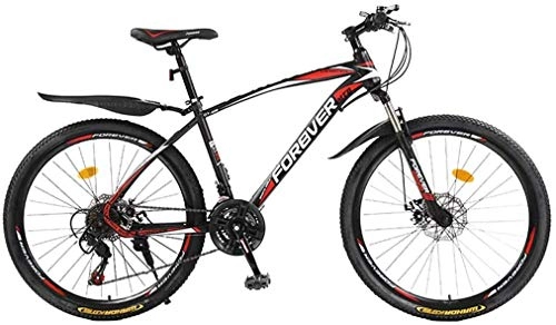 Mountain Bike : GQQ Variable Speed Bicycle, 24 Inches Adult Mountain Bike, Dual Disc Brakes Variable Speed City Road Bike, Trail Highcarbon Steel Snow Bikes, B, 27 Speed, C