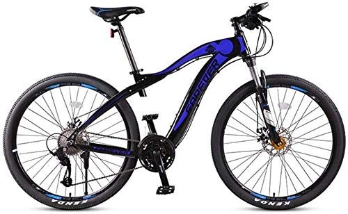 Mountain Bike : GQQ Variable Speed Bicycle, Adult 27.5 inch Mountain Bike, Fully Aluminum Alloy Upgrade Snow Bikes, Dual Disc Brakes City Road Bicycle, Red, Blue