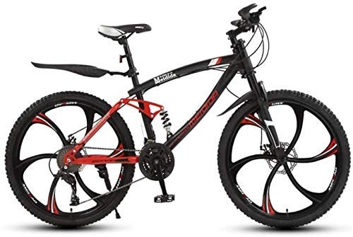 Mountain Bike : GQQ Variable Speed Bicycle, Adult Men 26 inch Mountain Bike, Students Double Disc Brake Town Bicycle, Highcarbon Steel Snow Bikes, Magnesium Alloy, C, 21 Speed, a