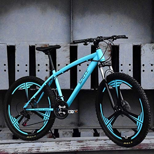 Mountain Bike : GQQ Variable Speed Bicycle, Adult Mountain Bike, Beach Snowmobile Bike Dual Disc Brakes for Bicycles, Aluminum Rims 24 Inches, Man Woman General, Blue, 21 Speed, Blue