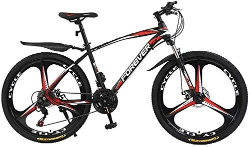 Mountain Bike : GQQ Variable Speed Bicycle, Adult Mountain Bike, Double Disc Brake Bike City Road, Trail Highcarbon Steel Snow Bikes, 24 inch Men's / Women's Variable Speed, B, 24 Speed, a