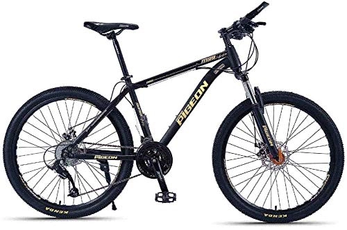 Mountain Bike : GQQ Variable Speed Bicycle, Adult Mountain Bikes, 26 inch Highcarbon Steel Frame Hardtail Mountain Bike, Front Suspension Mens Bicycle, All Terrain Mountain Bike, 24 Speed