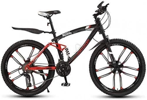 Mountain Bike : GQQ Variable Speed Bicycle, Adult Soft Tail Mountain Bike, Highcarbon Steel Snow Bikes, Students Double Disc Brake City Bicycle, 26 inch Magnesium Alloy, A, 30 Speed, a, 30 Speed