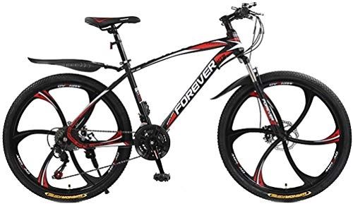 Mountain Bike : GQQ Variable Speed Bicycle, Adults 26 inch Mountain Bike Dual Disc Brakes City Road Bike, Trail Highcarbon Steel Snow Bikes, Mens Variable Speed, D, 24 Speed, a