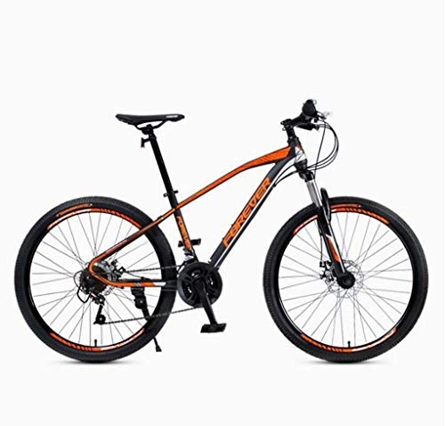 Mountain Bike : GQQ Variable Speed Bicycle, Adults 27 Speed Mountain Bike, Dual Disc Brakes City Road Bike Fully Aluminum Alloy Snow Bikes, A, D