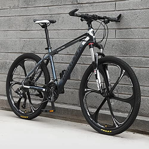 Mountain Bike : GREAT 21 / 24 / 27 Speed Mountain Bike, Student Bicycle Outdoors Sport Road Bikes 26 Inch Mountain Bike Full Suspension Bicycle Dual Disc Brake MTB(Size:24 speed, Color:Nero)