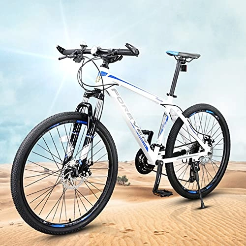 Mountain Bike : GREAT 26-Inch Mountain Bicycle Bike, 24 Speed Spokes Wheel Student Bicycle Saddle Height Adjustable Road Bikes Dual Mechanical Disc Brakes(Size:24 speed, Color:White)