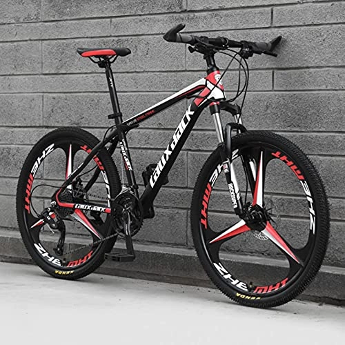 Mountain Bike : GREAT 26 Inch Mountain Bike, 21 / 24 / 27 Speed Adult Student Outdoors Sport Cycling Road Bikes Exercise Bikes, Double Disc Brake(Size:21 speed, Color:Red)