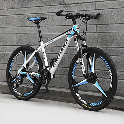 Mountain Bike : GREAT 26 Inch Mountain Bike, 21 / 24 / 27 Speed Adult Student Outdoors Sport Cycling Road Bikes Exercise Bikes, Double Disc Brake(Size:21 speed, Color:White)