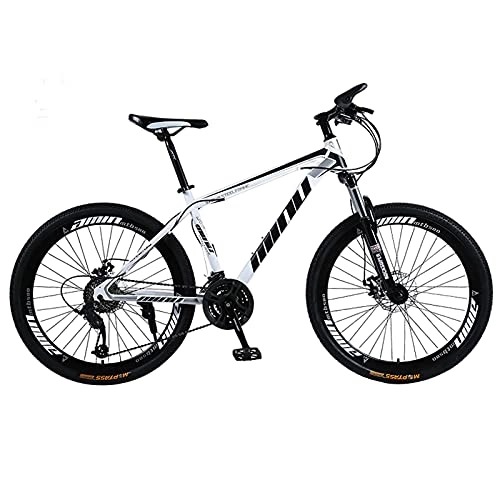 Mountain Bike : GREAT 26" Wheel Mens Adults Mountain Bike, High-carbon Steel Bicycle 21 / 24 / 27 Speed Shock Absorbing Variable Speed Mountain Bike(Size:27 speed, Color:Black)