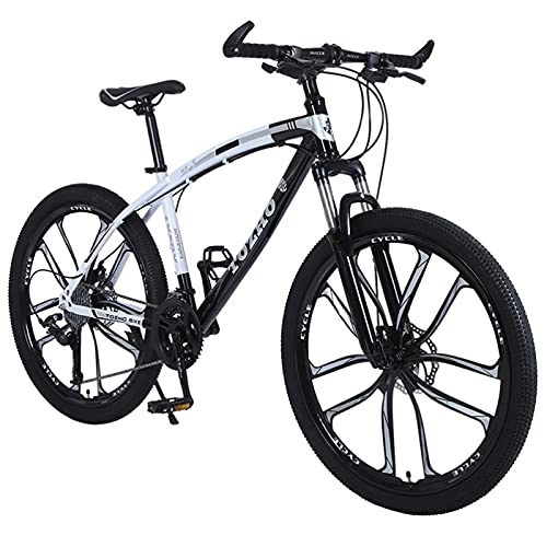 Mountain Bike : GREAT Adult Mountain Bike, 26-Inch Wheels Mens / Womens 21 Speed Dual Suspension Road Bicycle Carbon Steel Student Bicycle(Size:27 speed, Color:Nero)