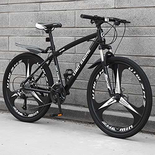 Mountain Bike : GREAT Adults Mens Mountain Bike, 26" Wheels Carbon Steel Frame 21 / 24 / 27 Speed Women Outdoor Mountain Bike Anti-skid Tires(Size:27 speed, Color:Black)