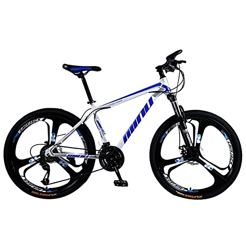 Mountain Bike : GREAT Mountain Bike, 26 Inches Anti-slip Grip Bike High-carbon Steel MTB Bicycle 3-Spoke Wheels Dual Suspension Bicycle For Men And Women 160-185CM(Size:24 speed, Color:Blue)