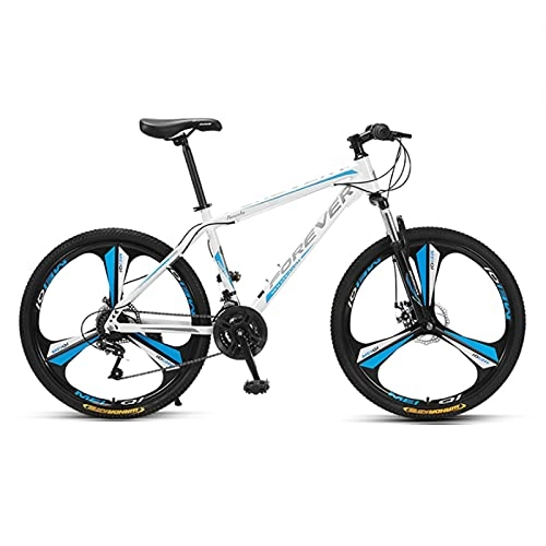 Mountain Bike : GREAT Mountain Bike, student Bicycle 26” 24 Speed 3 Spokes Wheel Outdoor Sports Road Bikes Full Suspension Mountain Bike Dual Disc Brakes(Size:24 speed, Color:White)