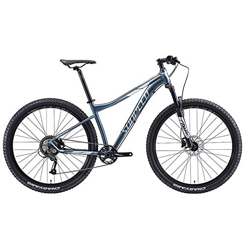 Mountain Bike : GWFVA 9-Speed Mountain Bikes, Adult Big Wheels Hardtail Mountain Bike, Aluminum Frame Front Suspension Bicycle, Mountain Trail Bike, Gray