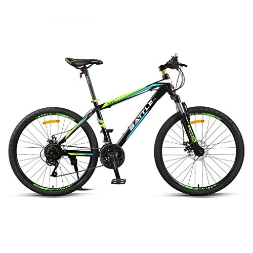 Mountain Bike : GXQZCL-1 Mountain Bike, 26" Carbon Steel Frame Hard-tail Bicycles, Dual Disc Brake Front Suspension, 24 Speed MTB Bike (Color : A)
