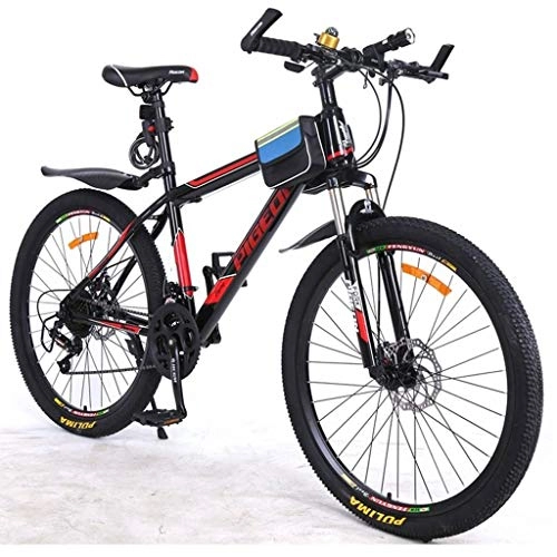 Mountain Bike : GXQZCL-1 Mountain Bikes, 26" Mountain Bicycles, with Dual Disc Brake and Front Suspension, 21speeds, Carbon Steel Frame MTB Bike (Color : Black)