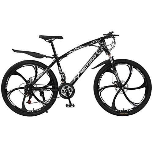 Mountain Bike : GYF Mountain Bike Mens Bicycle Bike Bicycle 26'' Lightweight Carbon Steel Frame 21 / 24 / 27 Speed Disc Brake Full Suspension Mountain Bike Alloy Frame Bicycle Men's Bike (Color : Black, Size : 21speed)