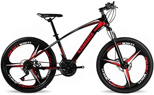 Mountain Bike : HCMNME durable bicycle 24 Inch Adult Mountain Bike, Double Disc Brake Bikes, Beach Snowmobile Bicycle, Upgrade High-Carbon Steel Frame, Aluminum Alloy Wheels Alloy frame with Disc Brakes