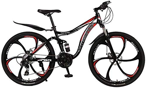 Mountain Bike : HCMNME durable bicycle 26 Inch Mens Mountain Bike, Double Shock Absorption Mountain Bicycle, Double Disc Brake Off-Road Snow Bikes Alloy frame with Disc Brakes (Color : A, Size : 27 speed)