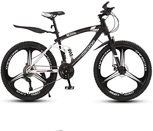 Mountain Bike : HCMNME durable bicycle Adult Mens 24 Inch Mountain Bike, Student High-Carbon Steel City Bicycle, Double Disc Brake Beach Snow Bikes, Magnesium Alloy Integrated Wheels Alloy frame with Disc Brake