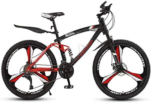Mountain Bike : HCMNME durable bicycle Adult Mens 26 Inch Mountain Bike, Student High-Carbon Steel City Bicycle, Double Disc Brake Beach Snow Bikes, Magnesium Alloy Integrated Wheels Alloy frame with Disc Brake