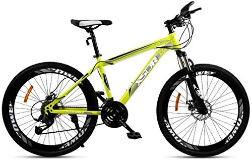 Mountain Bike : HCMNME durable bicycle Adult Mountain Bike, Double Disc Brake / High-Carbon Steel Frame Bikes, Beach Snowmobile Unisex Bicycle, 26 Inch Wheels, Green, 27 speed Alloy frame with Disc Brakes
