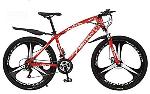 Mountain Bike : HCMNME durable bicycle Mountain Bike Bicycle for Adult, High-Carbon Steel Frame, All Terrain Hardtail Mountain Bikes Alloy frame with Disc Brakes (Color : Red, Size : 26 inch 21 speed)