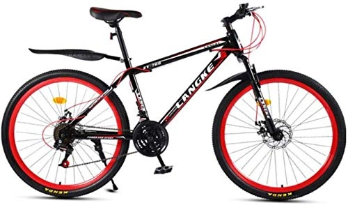 Mountain Bike : HCMNME Mountain Bikes, 26 inch mountain bike with variable speed spoke wheel for men and women Alloy frame with Disc Brakes (Color : Black red, Size : 30 speed)