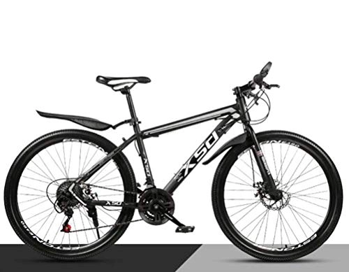 Mountain Bike : High Carbon Steel Mountain Bike, 26 Inch Wheel Unisex Bicycle City Hardtail Bike (Color : Black, Size : 21 speed)