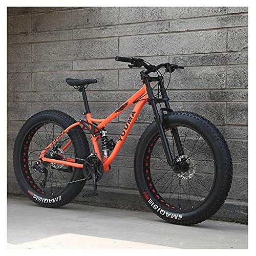 Mountain Bike : HJRBM 26 inch Mountain Bikes， Adult Boys Girls Mountain Trail Bike， Dual Disc Brake Bicycle， High-Carbon Steel Frame， Anti-Slip Bikes，Blue，27 Speed fengong (Color : Orange)