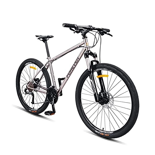 Mountain Bike : HUAQINEI 27-speed Mountain Bike Cross-country Variable Speed Men and Women Double Shock-absorbing Bicycle Lightweight Titanium Alloy