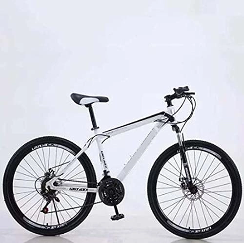 Mountain Bike : HUAQINEI Bicycle male and female professional aluminum alloy mountain bike 21-speed 26-inch bicycle, White