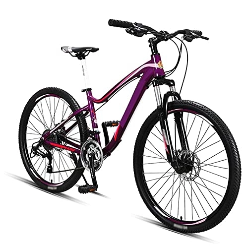 Mountain Bike : HUAQINEI Bicycle mountain bike adult student female variable speed off-road racing 27-speed aluminum alloy bike, Purple