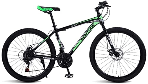 Mountain Bike : HUAQINEI Mountain Bikes, 24-inch spoke wheel for mountain bike, off-road variable speed racing light bicycle Alloy frame with Disc Brakes (Color : Dark green, Size : 24 speed)