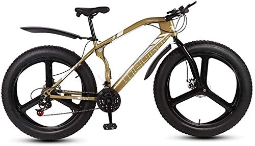 Mountain Bike : HYCy Mens Adult Fat Tire Mountain Bike, Bionic Front Fork Beach Snow Bikes, Double Disc Brake Cruiser Bicycle, 26 Inch Wheels