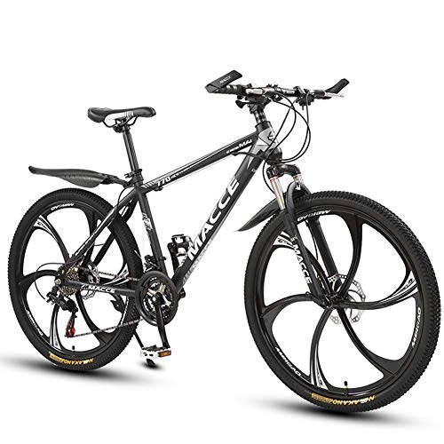 Mountain Bike : JESU 26 Inch Bike High Carbon Steel Mountain Bikes Bicycle, MTB for Men / Women, Dual disc brakes Bike, BlackSilver, 24Speed