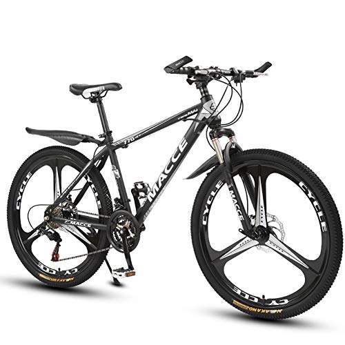 Mountain Bike : JESU Mens Mountain Bike, 26 inch Three cutter wheel with Double disc brake, Front and rear mechanical disc brakes, BlackSilver, 24Speed