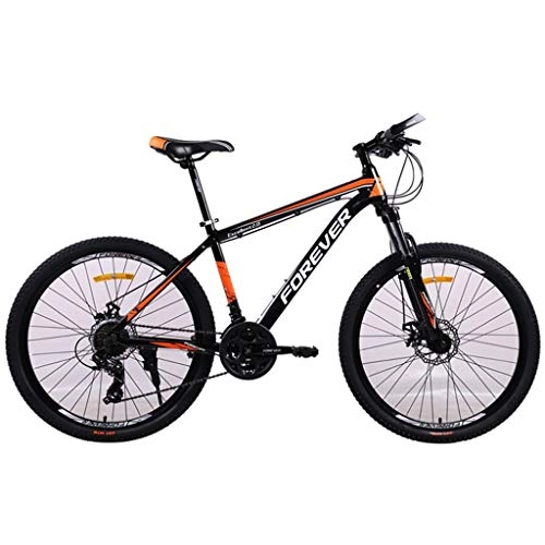 Mountain Bike : JLFSDB 26" 24 Speeds Unisex MTB Bike Lightweight Aluminum Alloy Frame Front Suspension Double Disc Brake (Color : Orange)
