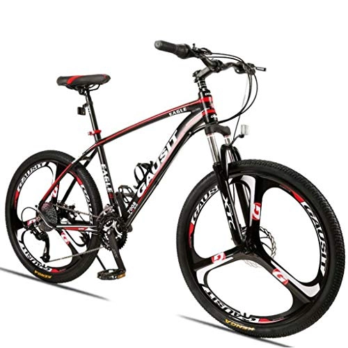 Mountain Bike : JLFSDB 26 Inch Mountain Bicycles 27 / 30 Speeds Lightweight Aluminium Alloy Frame Front Suspension Disc Brake - Black / Red (Size : 30speed)