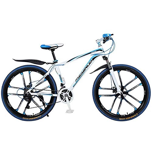 Mountain Bike : JLFSDB Mountain Bike 26 Inch Mountain Bicycles 21 / 24 / 27 Speeds Lightweight Aluminium Alloy Frame Full Suspension Disc Brake Unisex (Color : Blue, Size : 27speed)