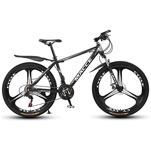 Mountain Bike : JLFSDB Mountain Bike, 26 Inch Unisex Mountain Bicycles Carbon Steel Frame 21 / 24 / 27 Speeds Front Suspension Disc Brake (Color : Black, Size : 21speed)