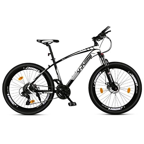 Mountain Bike : JLFSDB Mountain Bike, 26'' Inch Women / Men MTB Bicycles 21 / 24 / 27 / 30 Speeds Lightweight Carbon Steel Frame Front Suspension (Color : White, Size : 27speed)