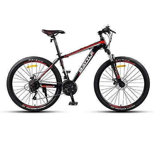 Mountain Bike : JLFSDB Mountain Bike, 26"Men / Women MTB Bicycles, Carbon Steel Frame, Dual Disc Brake Front Suspension, 24-speed (Color : Red)