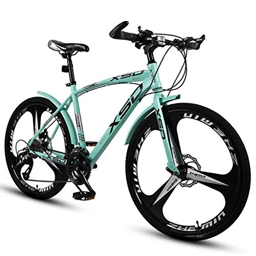 Mountain Bike : JLFSDB Mountain Bike 26" Mountain Bicycles 21 / 24 / 27 / 30 Speeds Unisex MTB Bike Lightweight Carbon Steel Frame Dual Suspension Disc Brake (Color : Green, Size : 24speed)