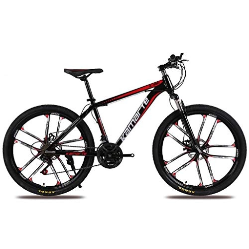 Mountain Bike : JLFSDB Mountain Bike 26Women / Men Mountain Bicycle 21 / 24 / 27 Speed Carbon Steel Frame Front Suspension Integral Wheel (Color : Black, Size : 21speed)
